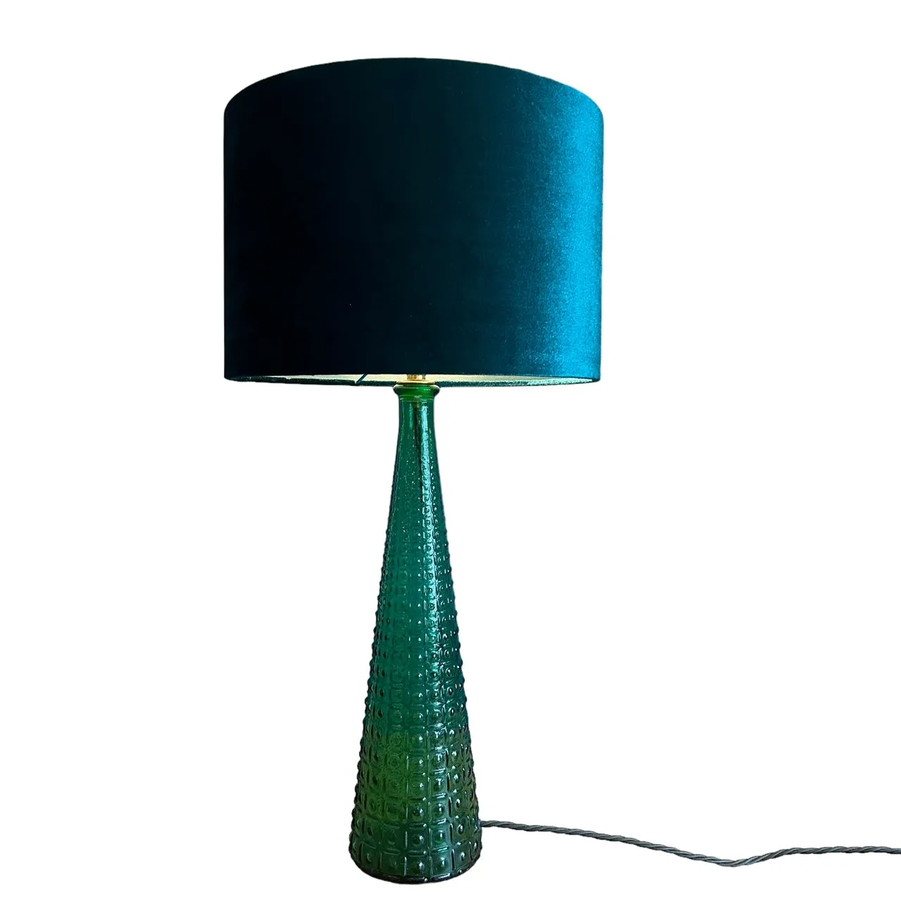 Glass cone lamp in green