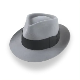 Grey 1940s Bogart Fedora Hat in Smooth Fur Felt | The Shadows