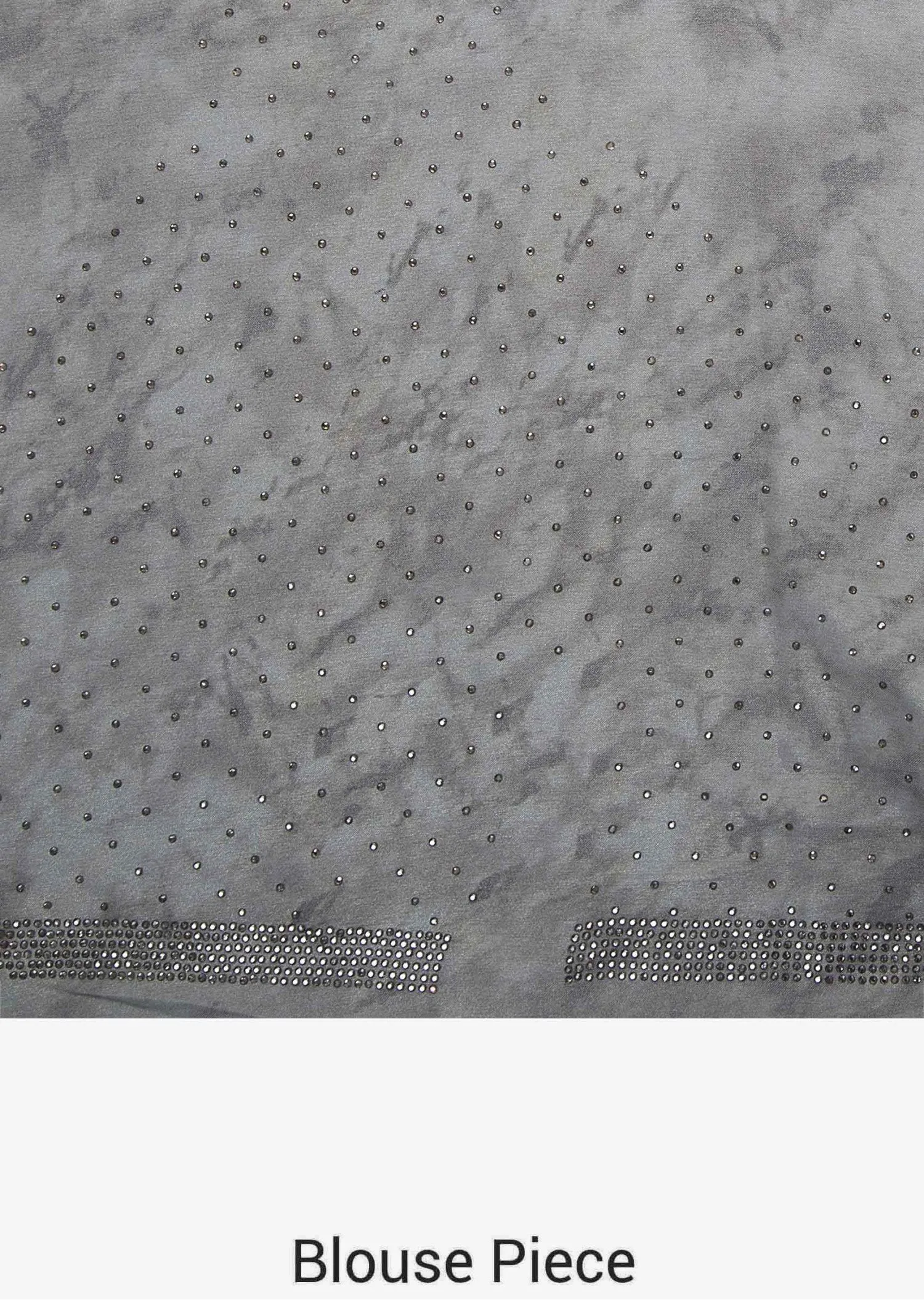 Grey saree in satin with kundan embroidered border