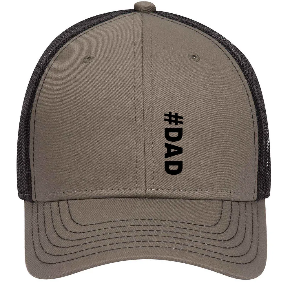 Hashtag Dad 6 Panel Low Profile Mesh Back Trucker Hat - For Men