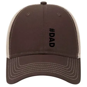 Hashtag Dad 6 Panel Low Profile Mesh Back Trucker Hat - For Men