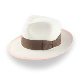 Ivory Teardrop Crown Fedora Hat in Plush Fur Felt | The Galante
