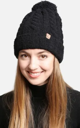 JH300 Solid Color Luxury Soft Knitted Beanie w/Pom-Pom & Ribbed Trim