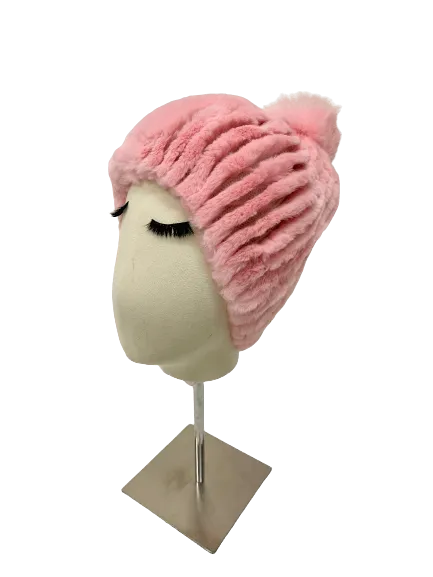 KNITTED LAPIN BEANIE ROSA