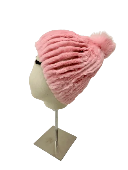 KNITTED LAPIN BEANIE ROSA