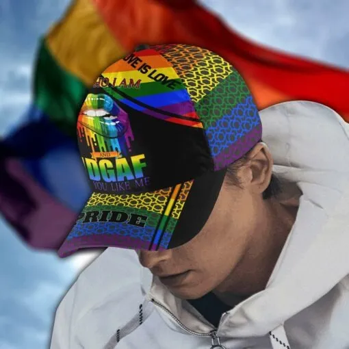 LGBT Pride Cap, I Am Who I Am And Idgaf If You Like Me 3D Baseball Cap For LGBT Pride Month