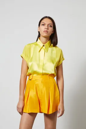 LOCKY ultra yellow -silk short sleeve shirt