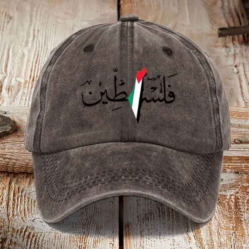 MAC178 Vintage Washed Cotton Palestinian Print Baseball Cap
