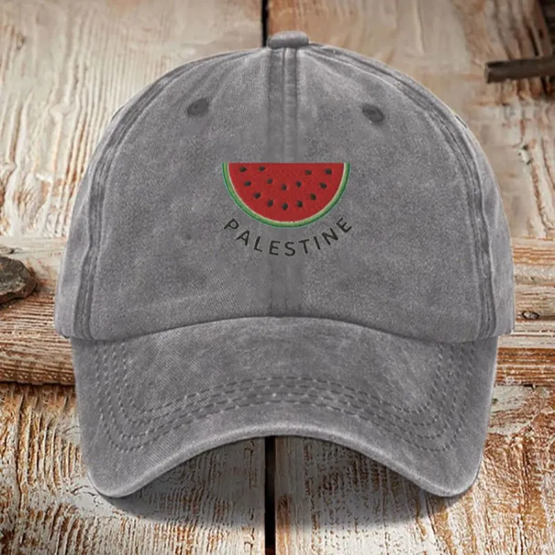 MAC178 Vintage Washed Cotton Palestinian Print Baseball Cap