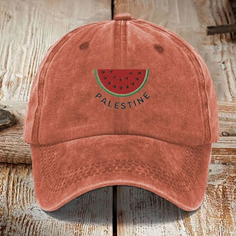 MAC178 Vintage Washed Cotton Palestinian Print Baseball Cap