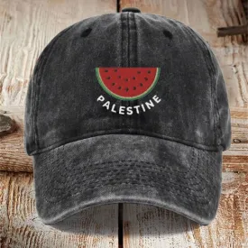 MAC178 Vintage Washed Cotton Palestinian Print Baseball Cap