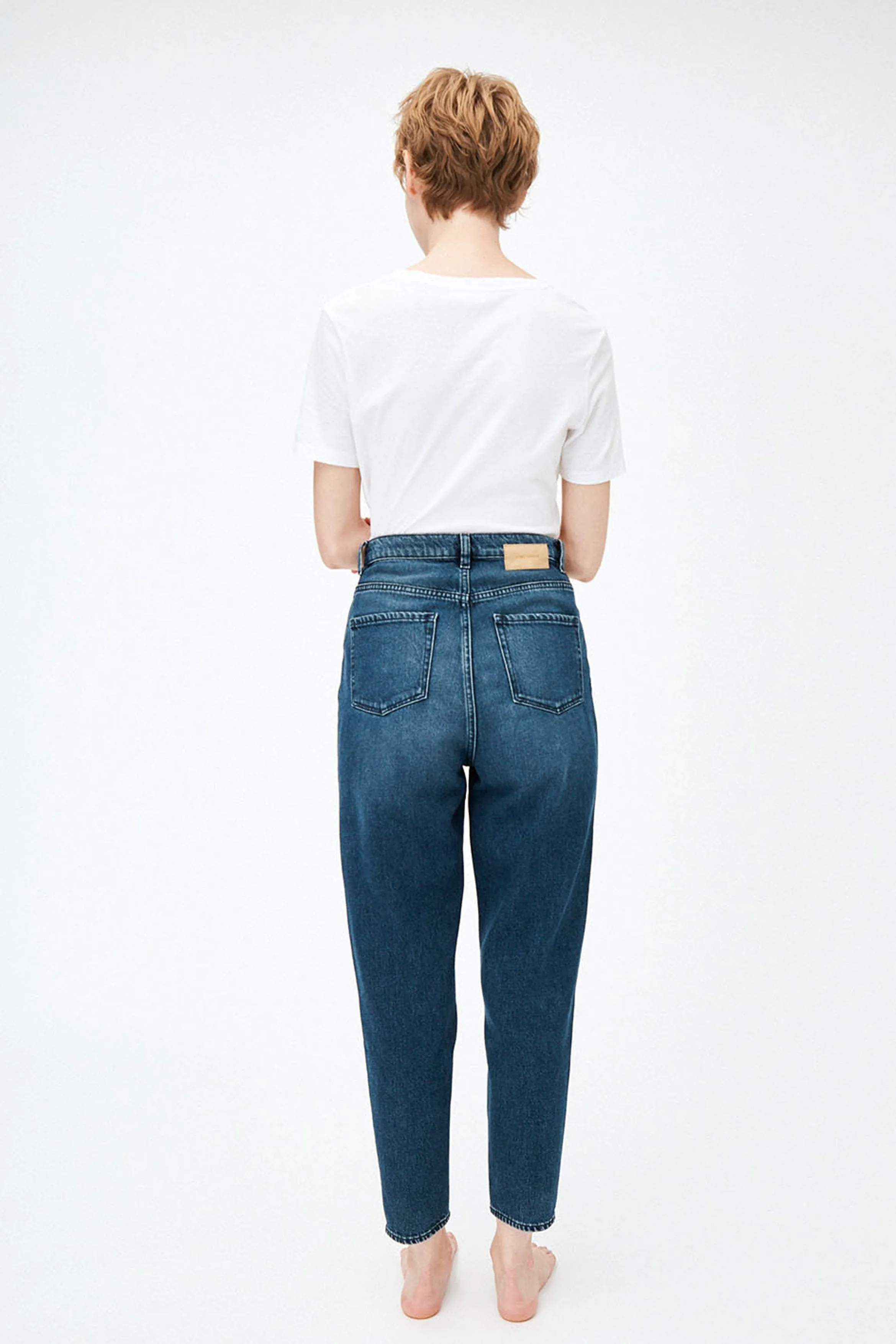 mairaa mom fit high waist jeans stone wash