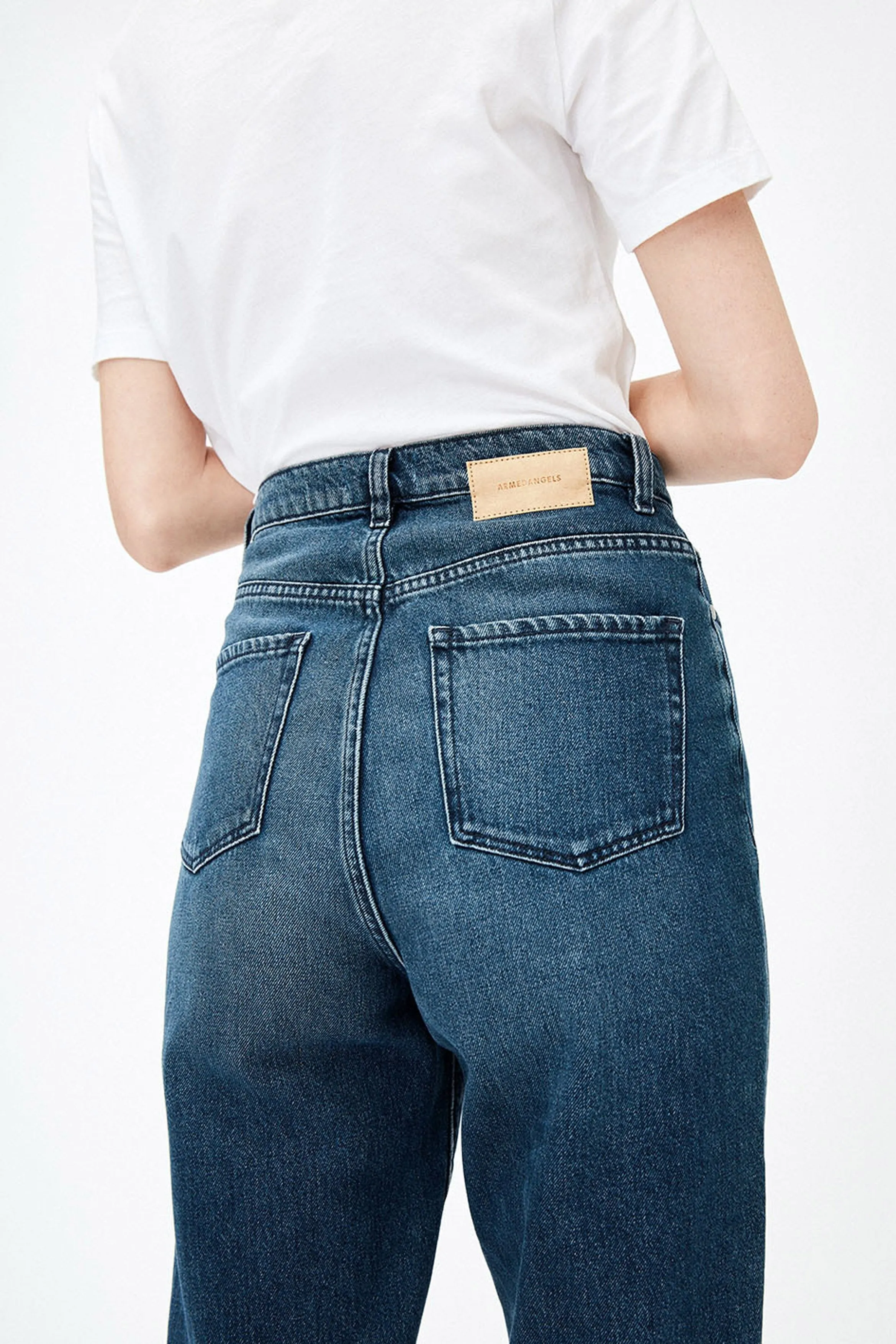 mairaa mom fit high waist jeans stone wash
