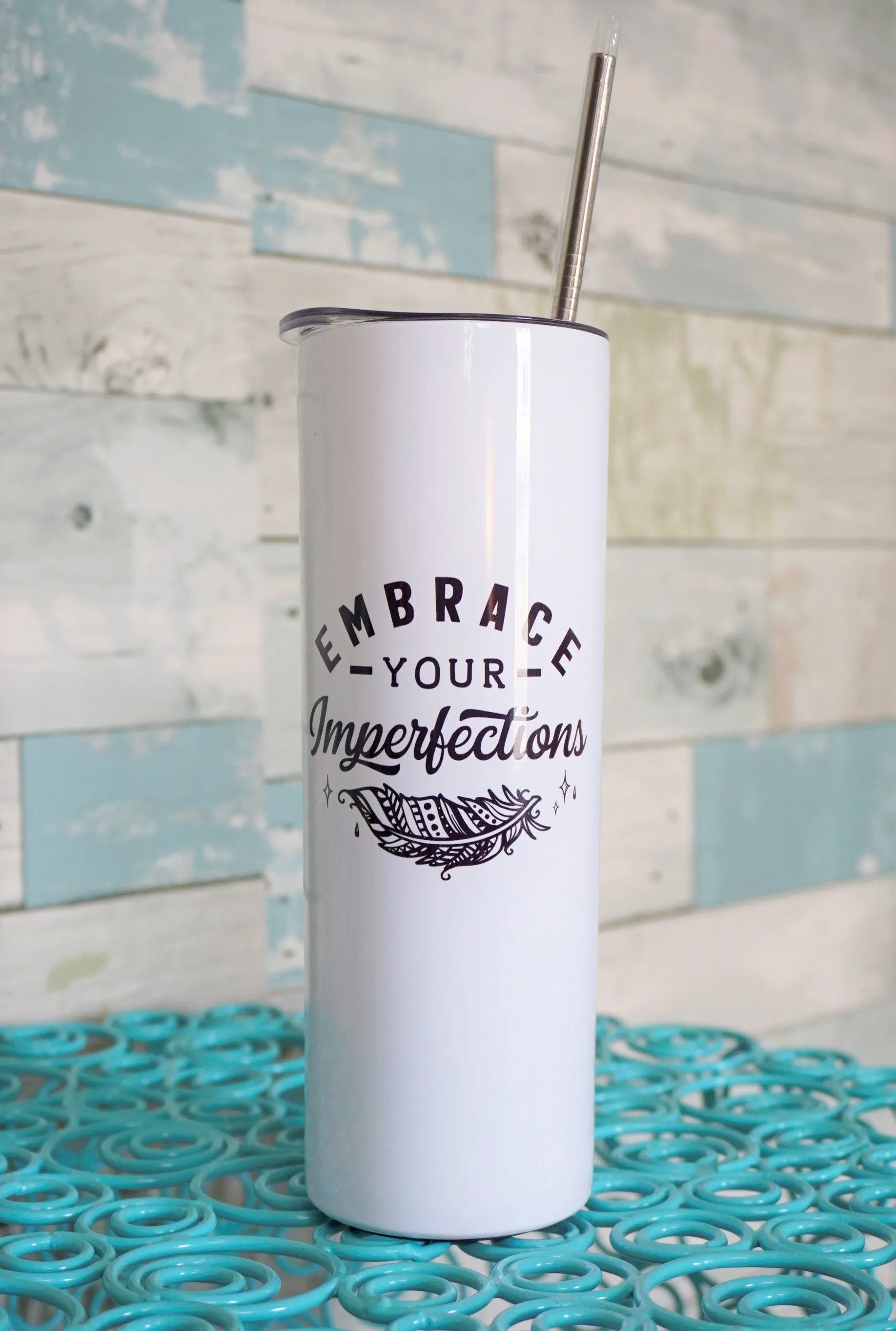 Mama Buzz - tall tumbler - "Embrace your imperfections"