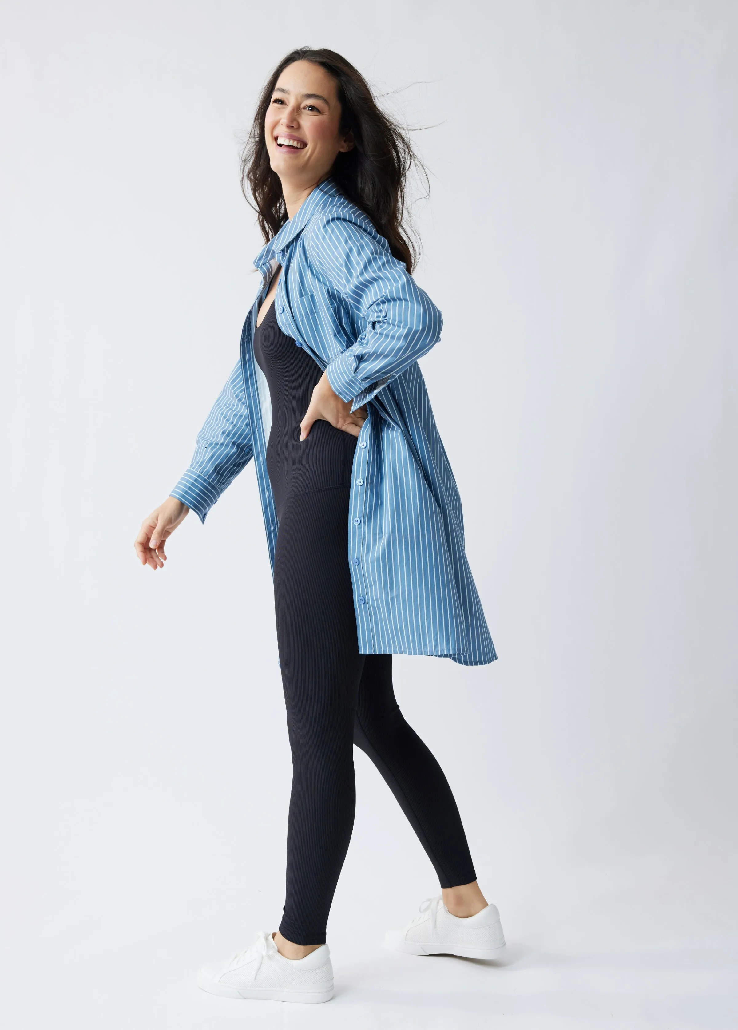 Maternity Poplin Shirt Dress