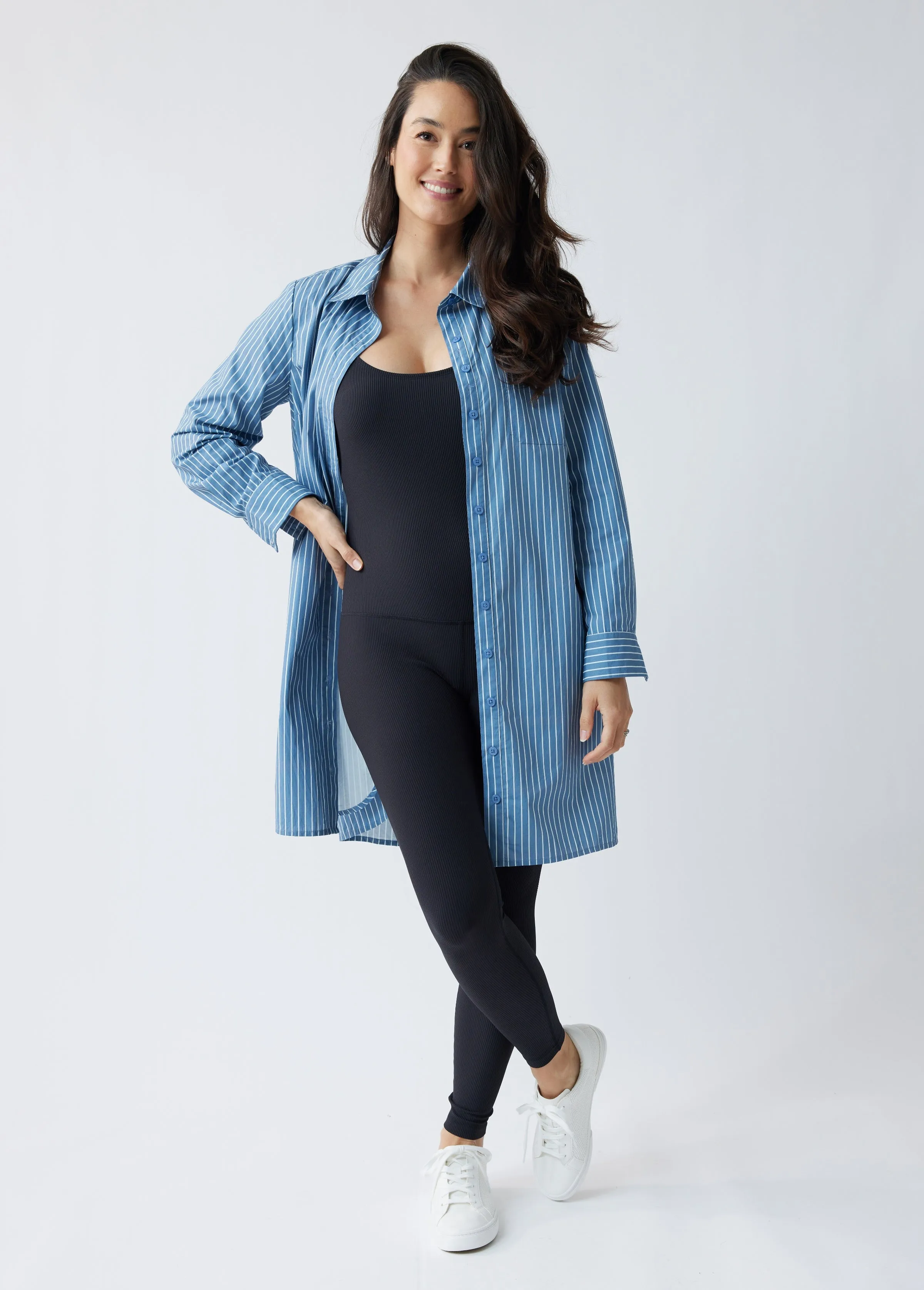 Maternity Poplin Shirt Dress