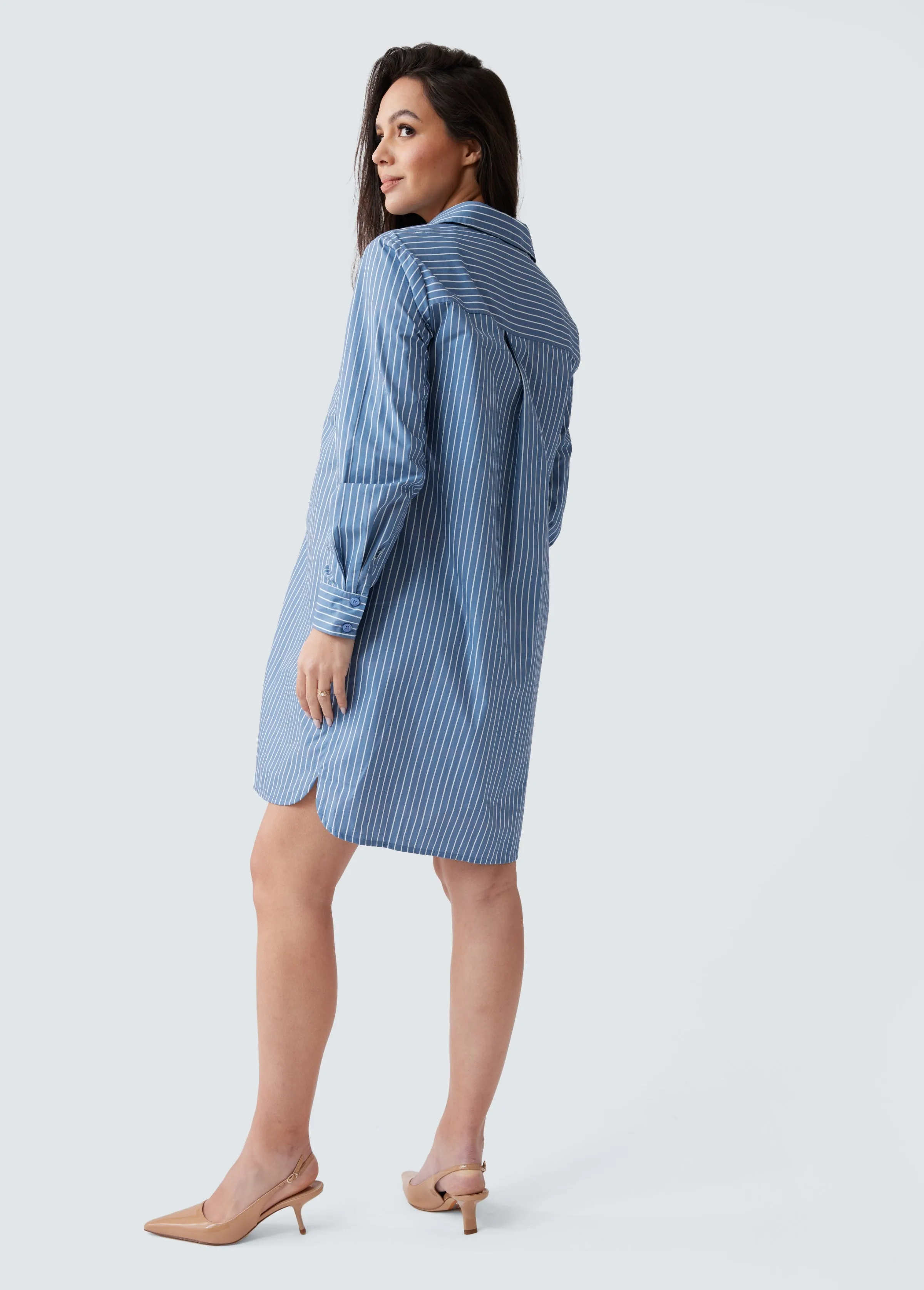 Maternity Poplin Shirt Dress