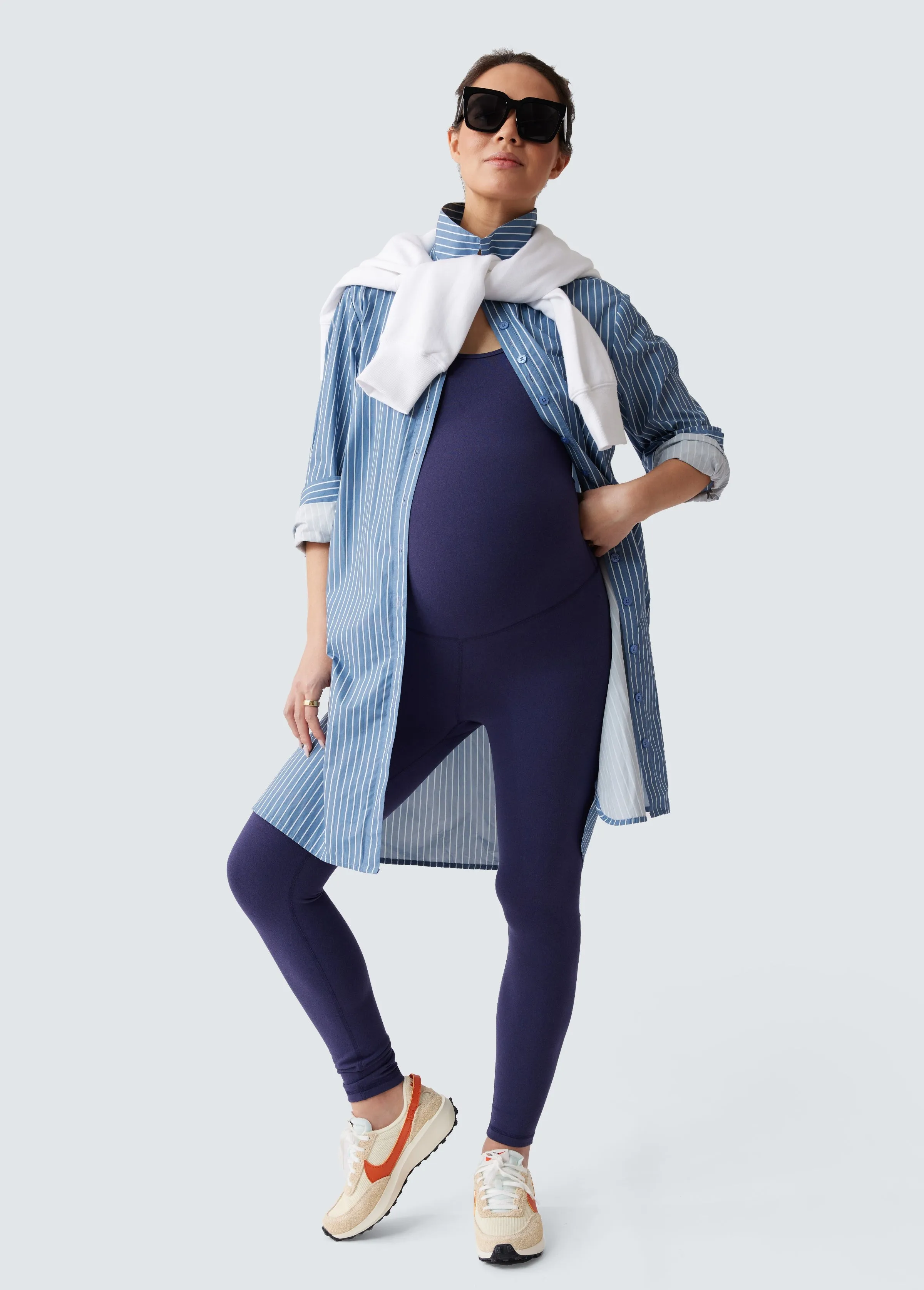 Maternity Poplin Shirt Dress