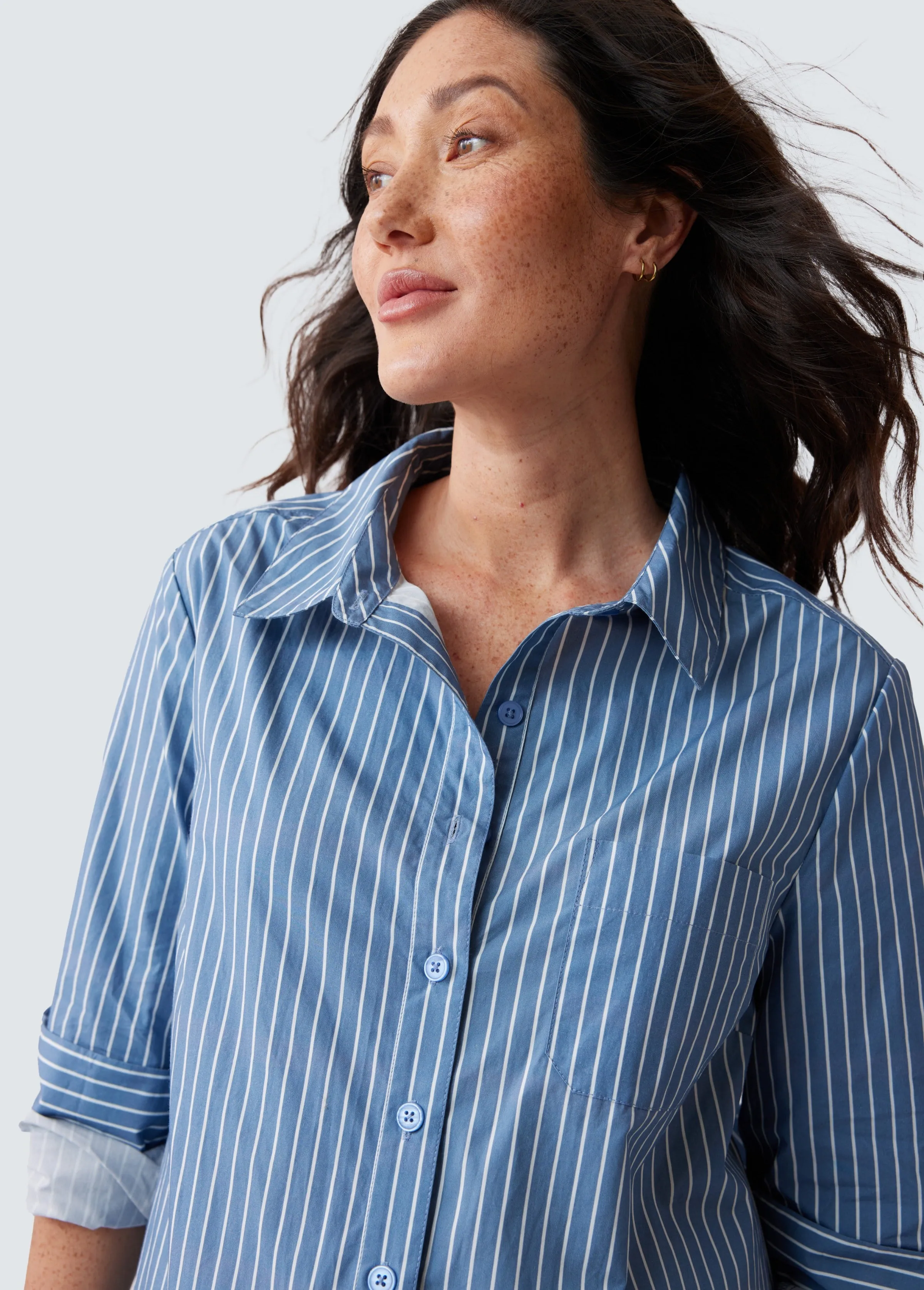 Maternity Poplin Shirt Dress
