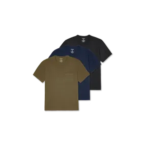 Men’s Premium Weight Pocket Crew Neck T-Shirt 3-Pack
