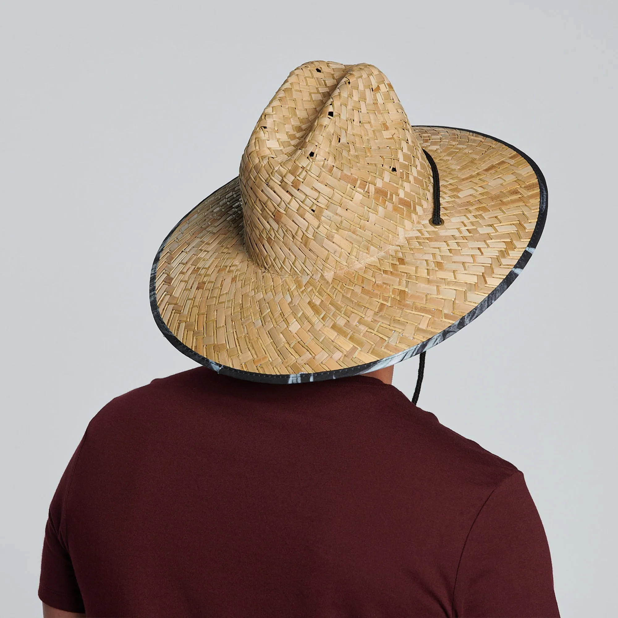 Mens Straw Lifeguard With Palm Print