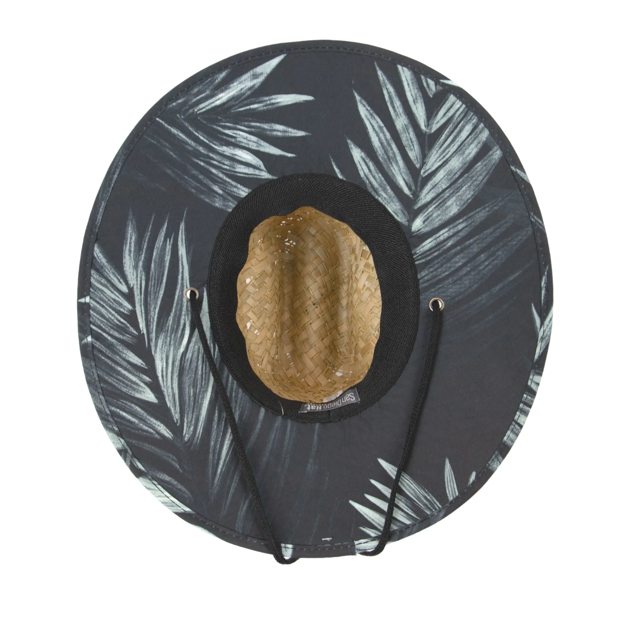 Mens Straw Lifeguard With Palm Print