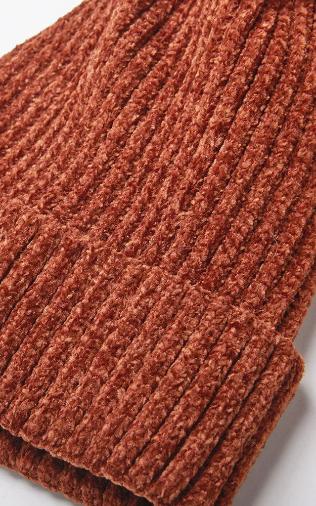 MH2582 Chenille Fur Pom Pom Hat