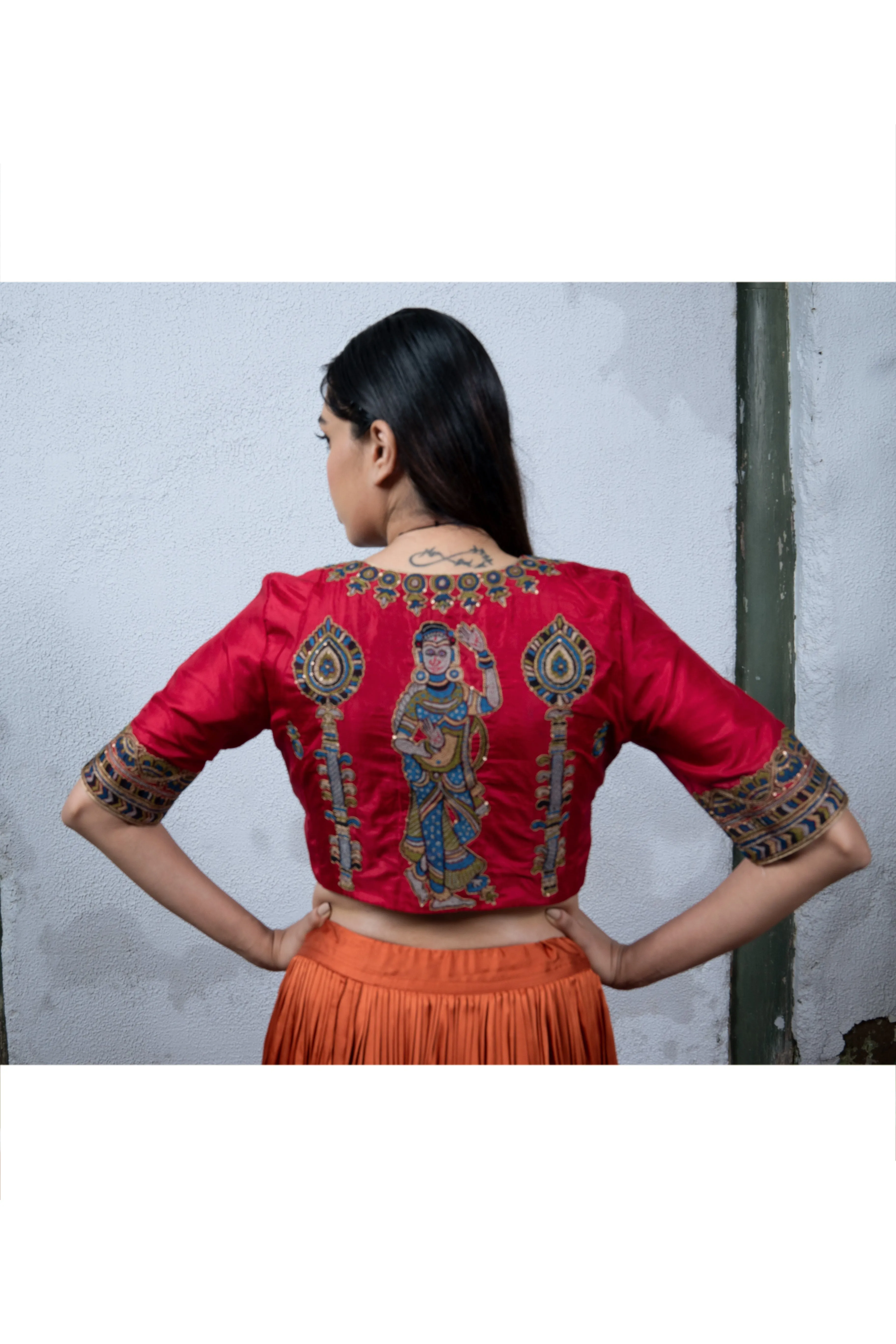 Mysore: Red and Orange Lehanga