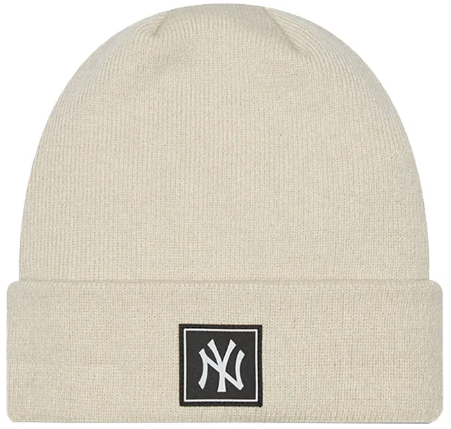 New Era Mens NY Yankees Team Cuff Beanie Hat Stone