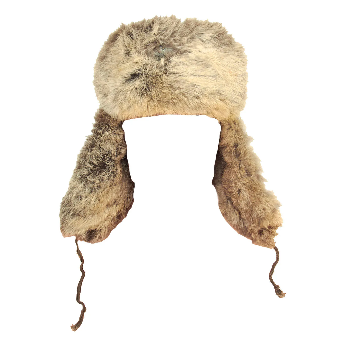 Original German WWII Eastern Front White Rabbit Fur Pelzmütze Winter Hat with Maker Markings - size 57