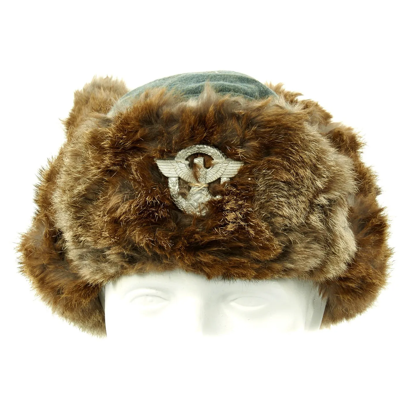 Original German WWII Field Police Winter Fur Hat - Dated 1944 with RBNr Code