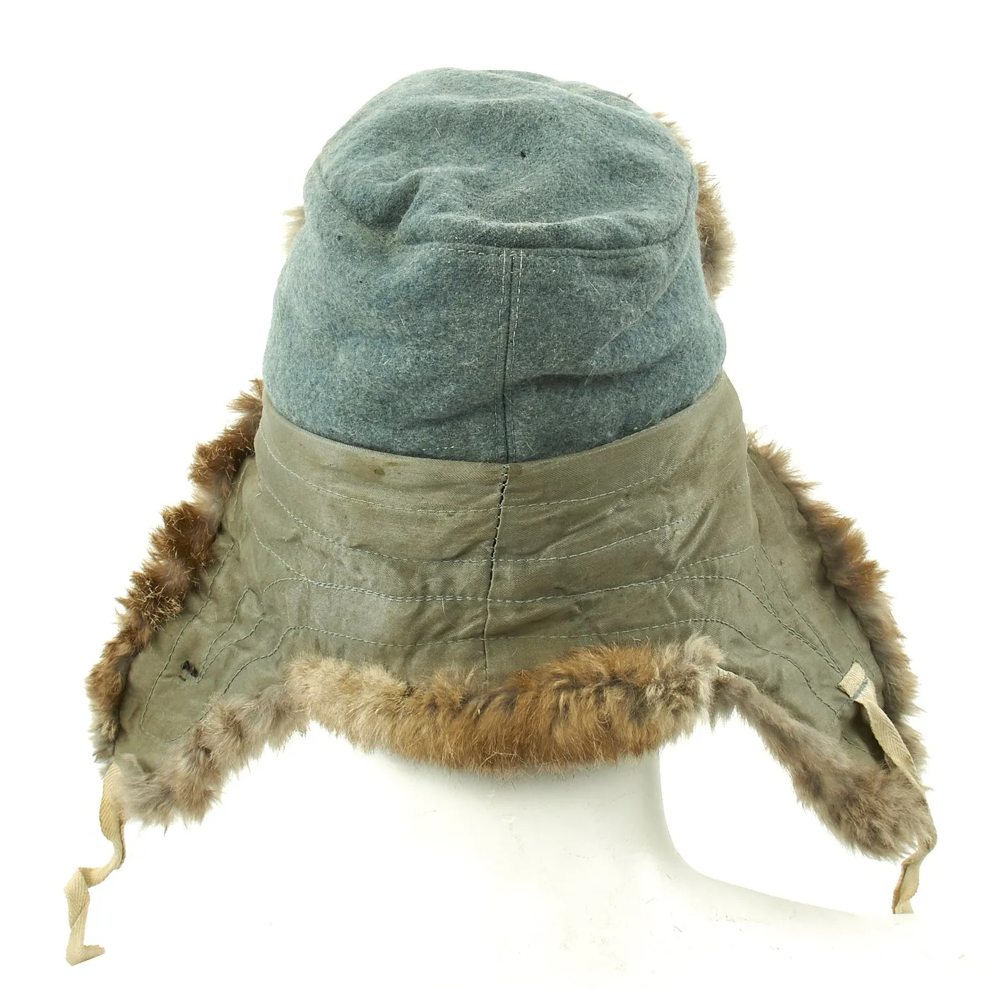 Original German WWII Field Police Winter Fur Hat - Dated 1944 with RBNr Code