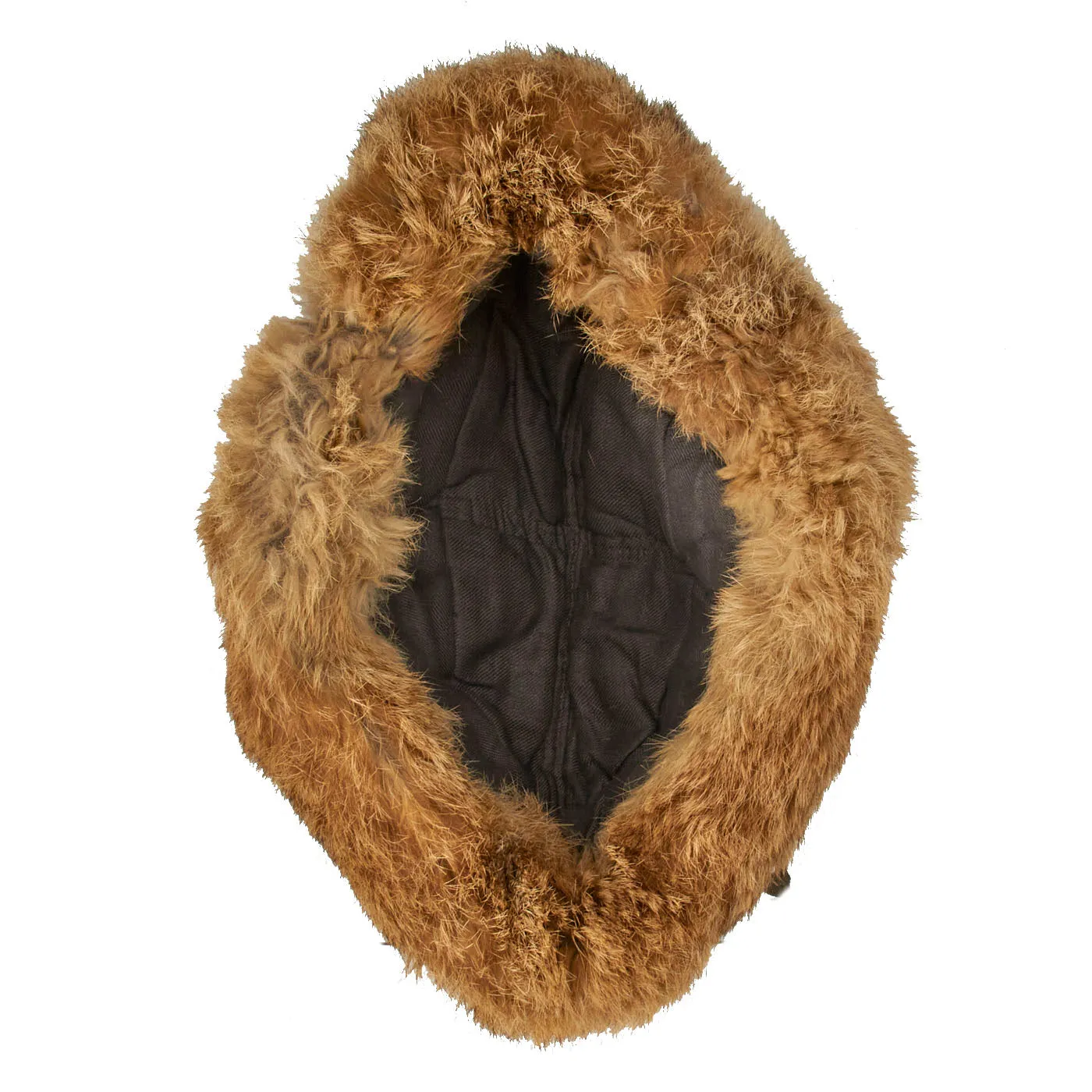 Original Rare German WWII Eastern Front Land Customs Winter Field Fur Cap - Pelzmütze