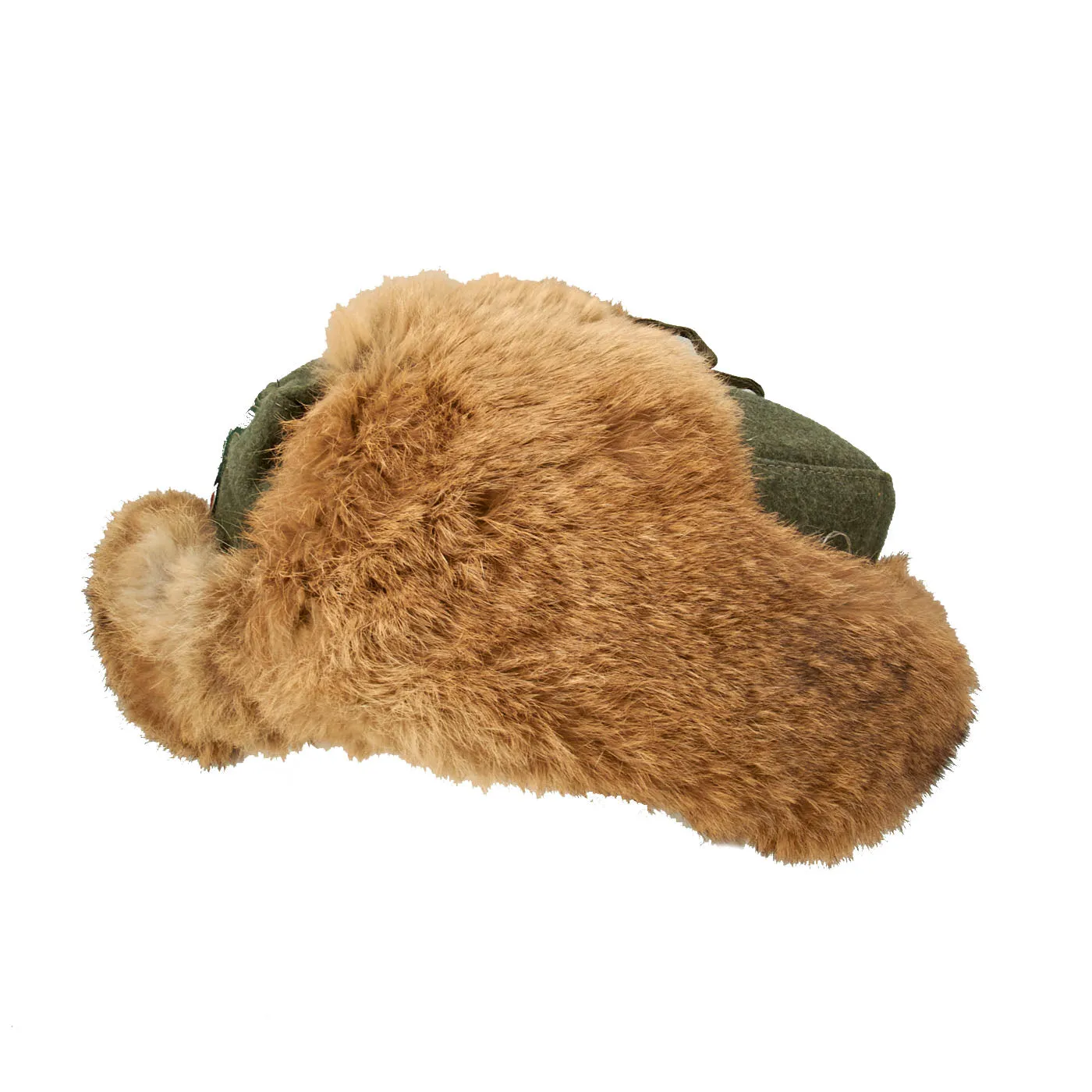 Original Rare German WWII Eastern Front Land Customs Winter Field Fur Cap - Pelzmütze