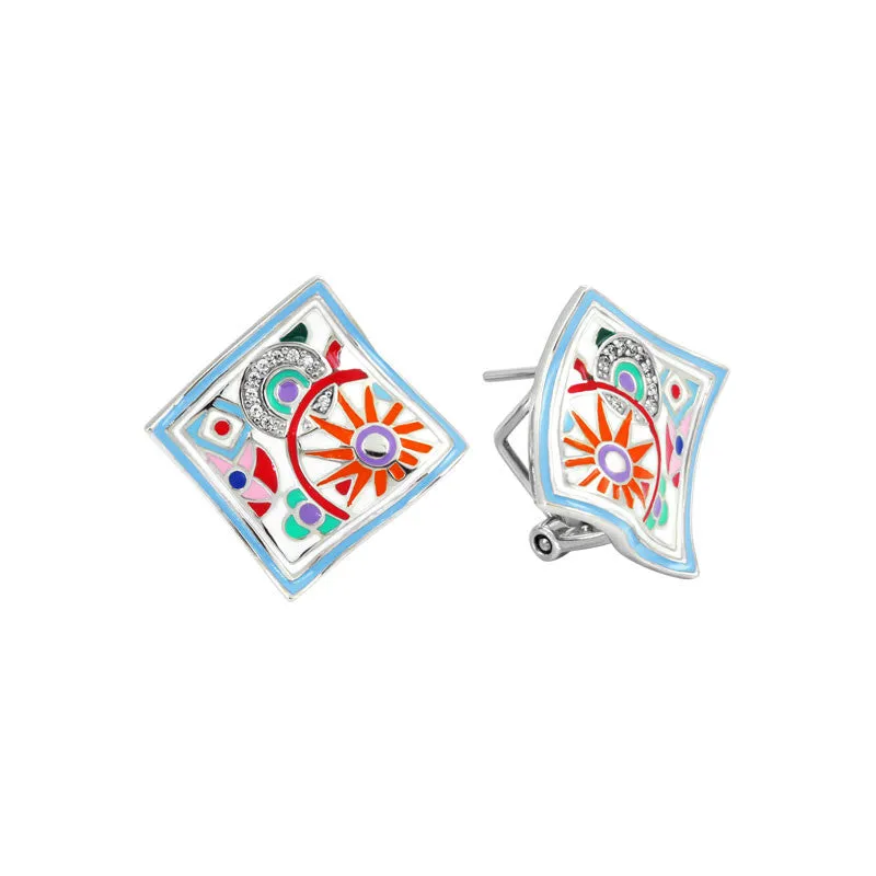 Pashmina Collection Multiple Color Italian Enamel Earring