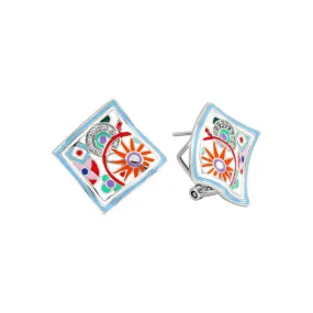 Pashmina Collection Multiple Color Italian Enamel Earring