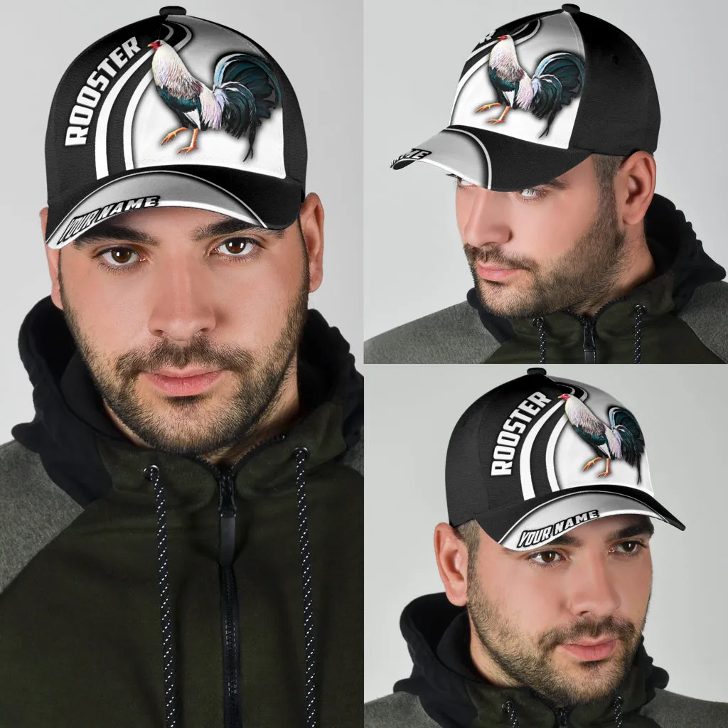 Personalized Name 3D Full Printed Mexican Rooster Cap Hat, Mexico Chicken Baseball Cap Hat