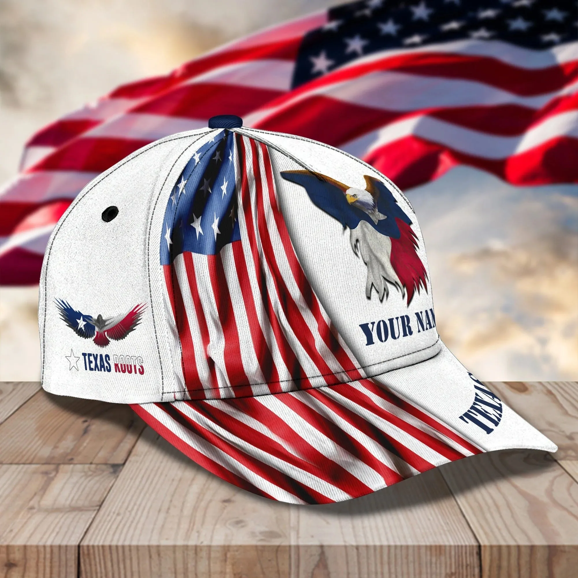 Personalized Name 3D Full Printing Texas Cap, Texas Baseball Classic Cap Hat