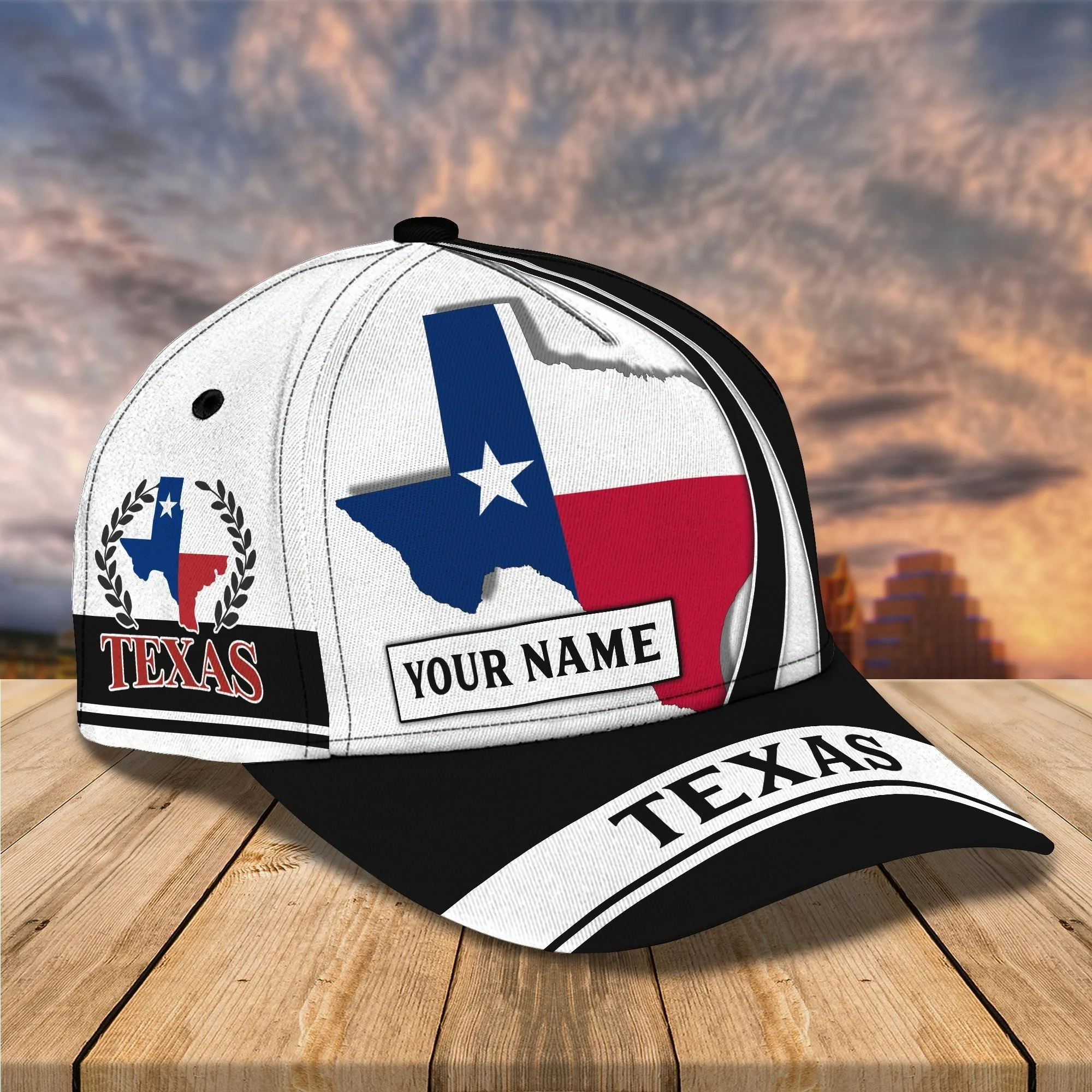 Personalized Name 3D Full Printing Texas Cap, Texas Baseball Classic Cap Hat