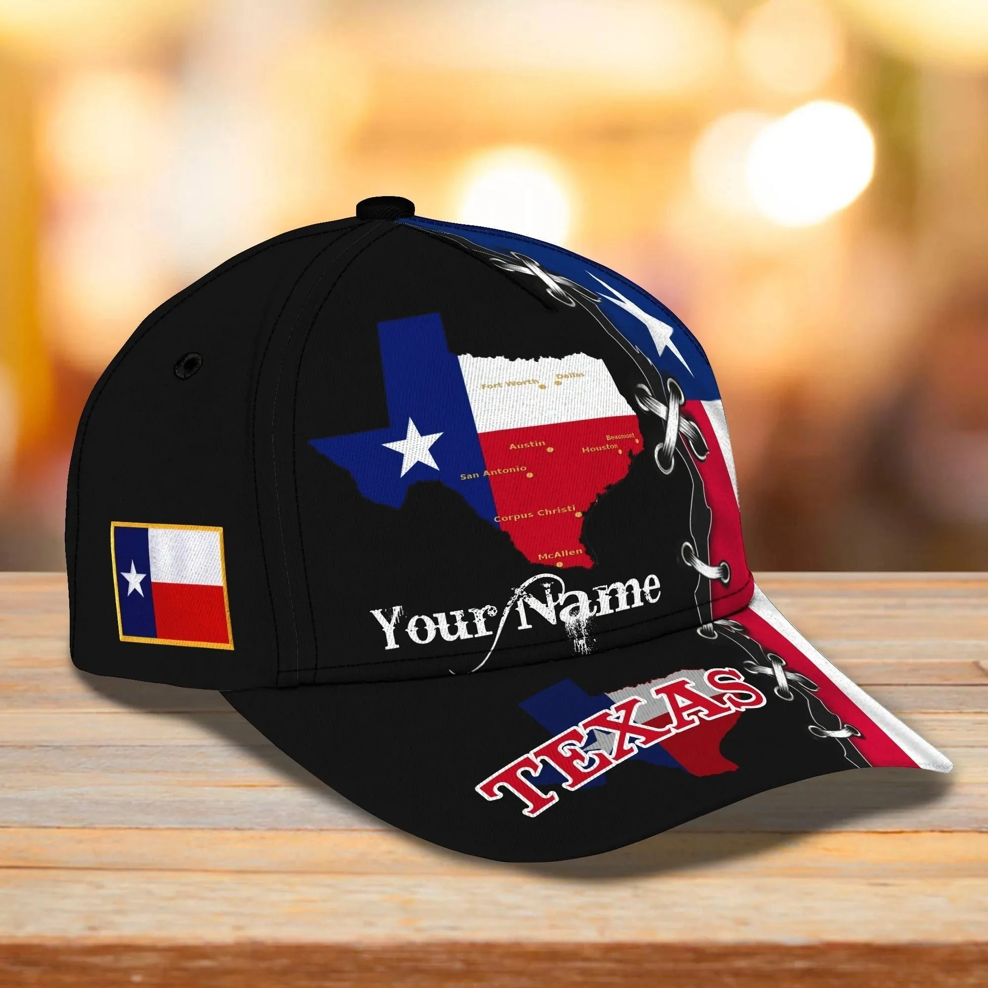 Personalized Name 3D Full Printing Texas Cap, Texas Baseball Classic Cap Hat