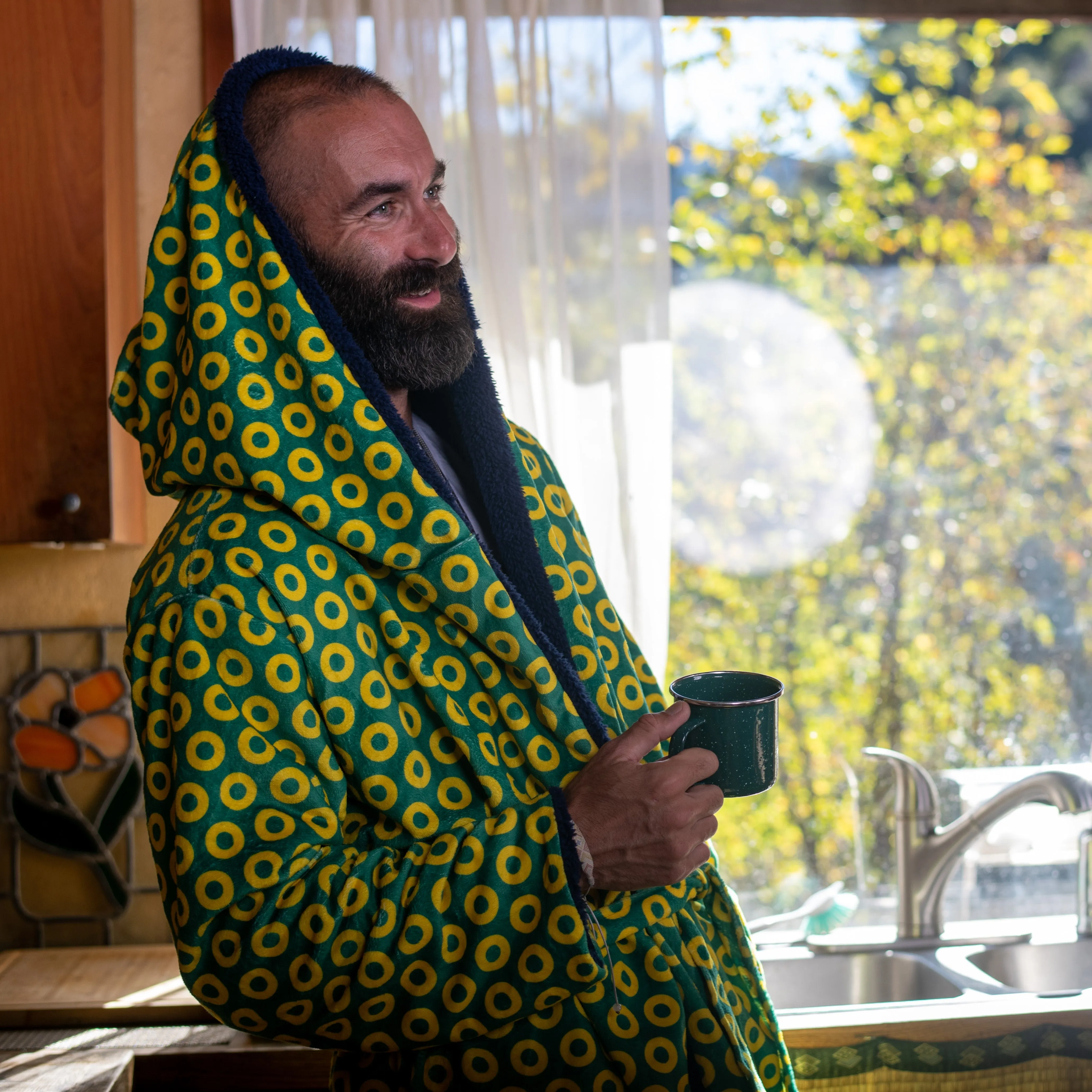 Phish | Ultra-Soft Yellow & Green Donut Pattern Comfort Robe