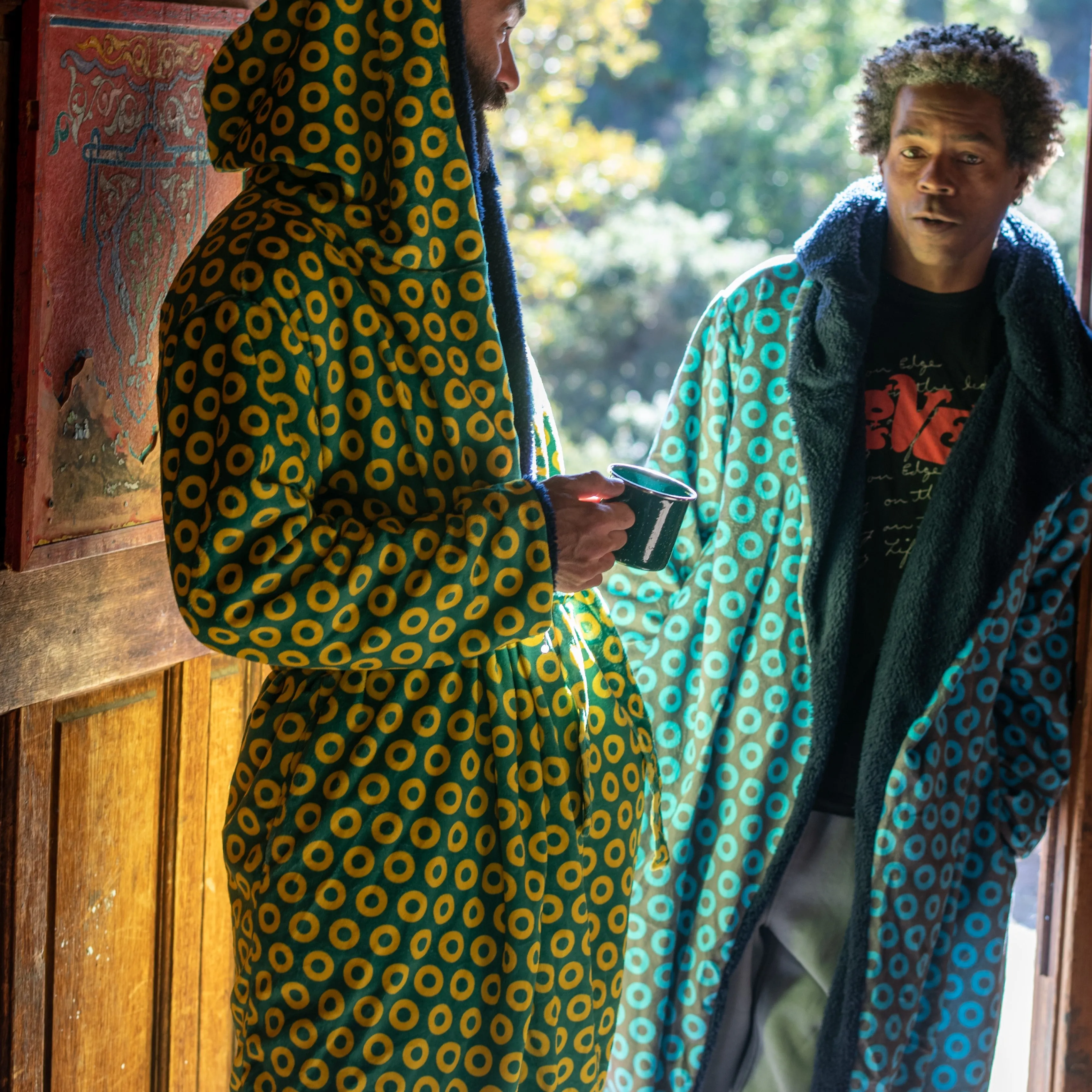 Phish | Ultra-Soft Yellow & Green Donut Pattern Comfort Robe