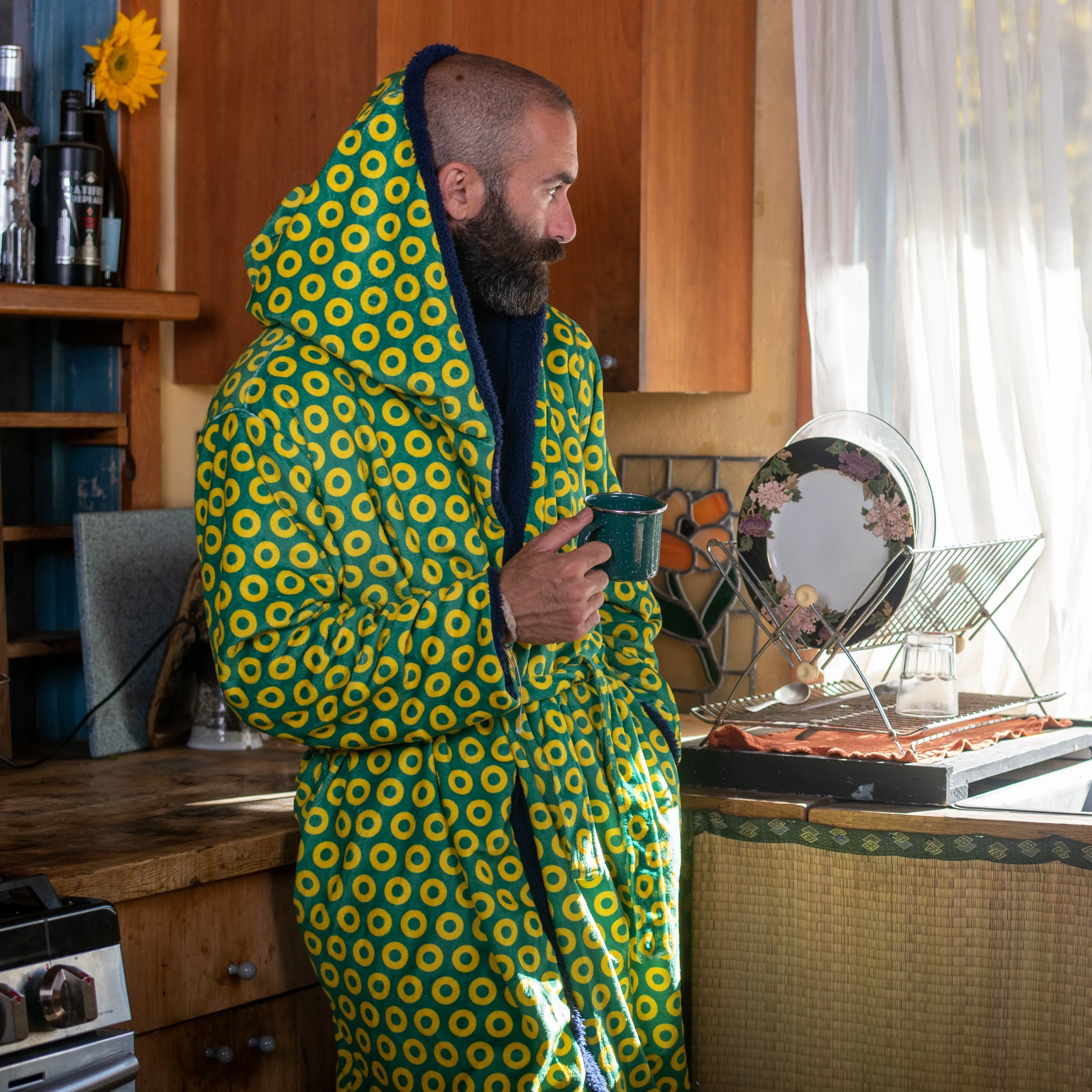 Phish | Ultra-Soft Yellow & Green Donut Pattern Comfort Robe