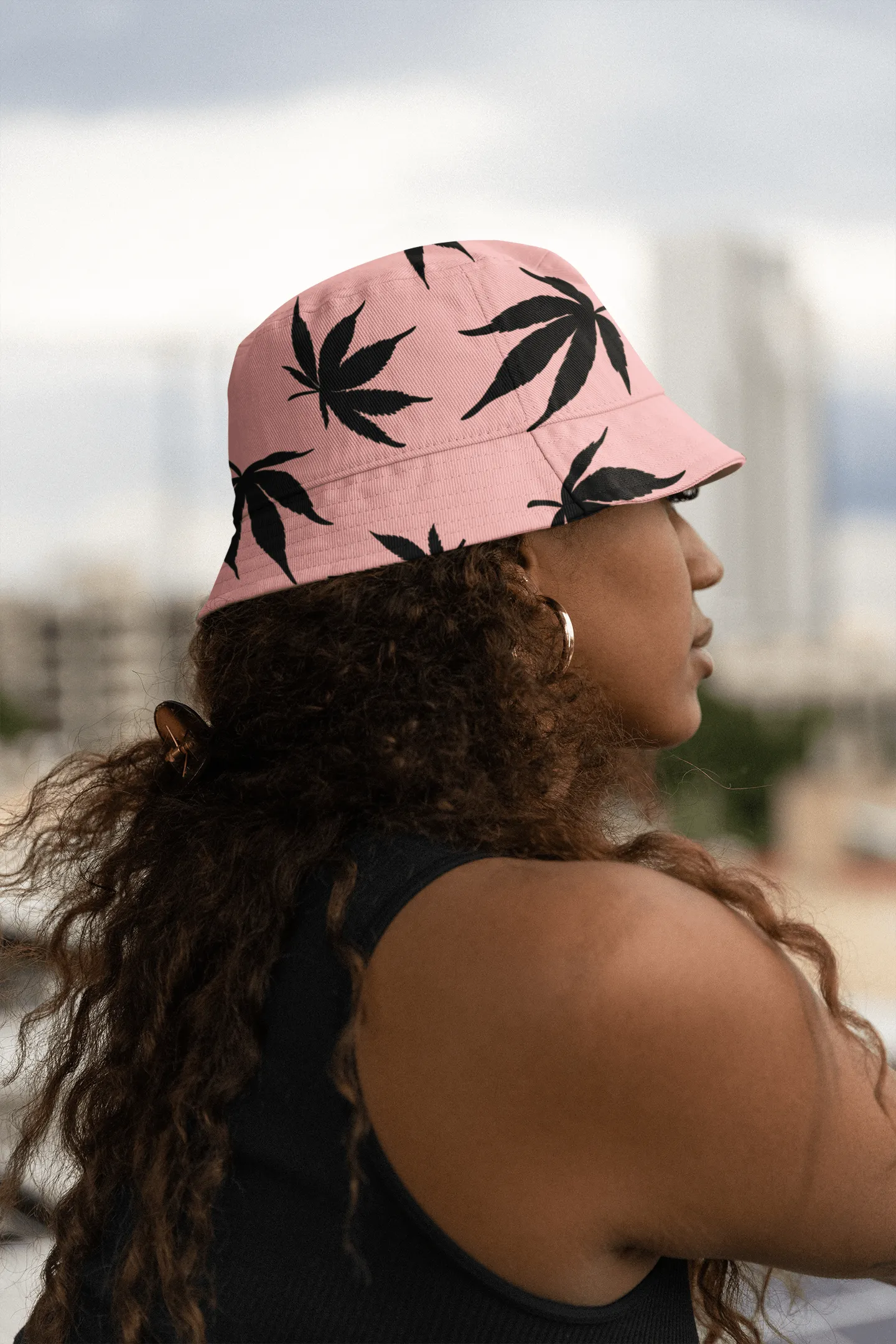 Pink Flower 420 Bucket Hat