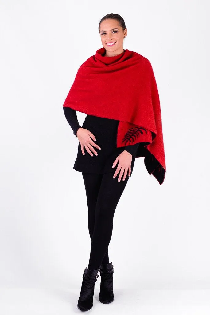 Possum Merino Pashmina with Fern Design Edge