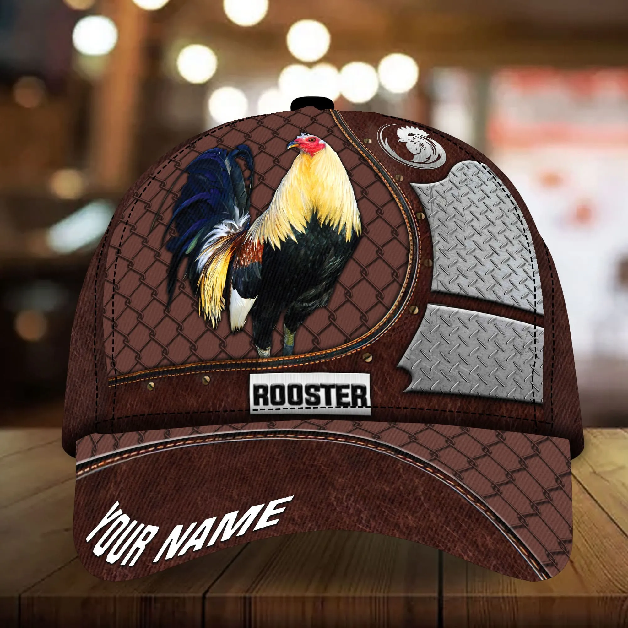 Premium Metal Rooster 3D Cap Multicolor Personalized 3D All Over Print Chicken Cap Hat