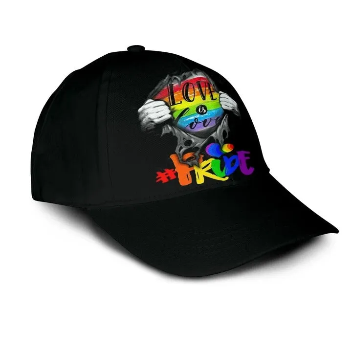 Pride Baseball Cap For Lesbian Gaymer, Black Lgbt Baseball Cap Hat Love Is Love, Gift For Lesbian