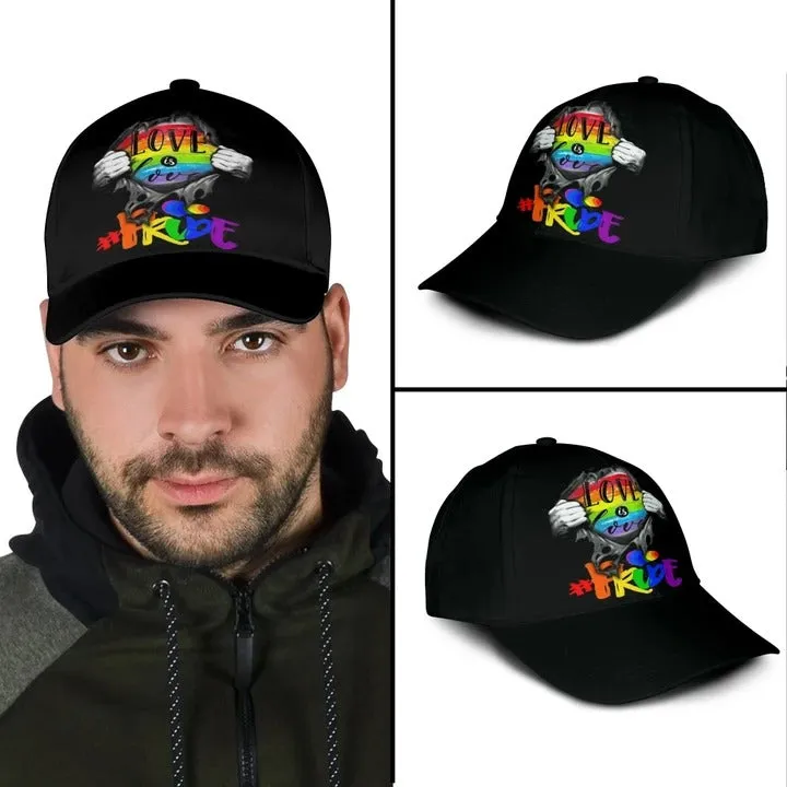 Pride Baseball Cap For Lesbian Gaymer, Black Lgbt Baseball Cap Hat Love Is Love, Gift For Lesbian