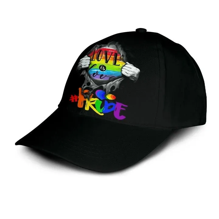 Pride Baseball Cap For Lesbian Gaymer, Black Lgbt Baseball Cap Hat Love Is Love, Gift For Lesbian