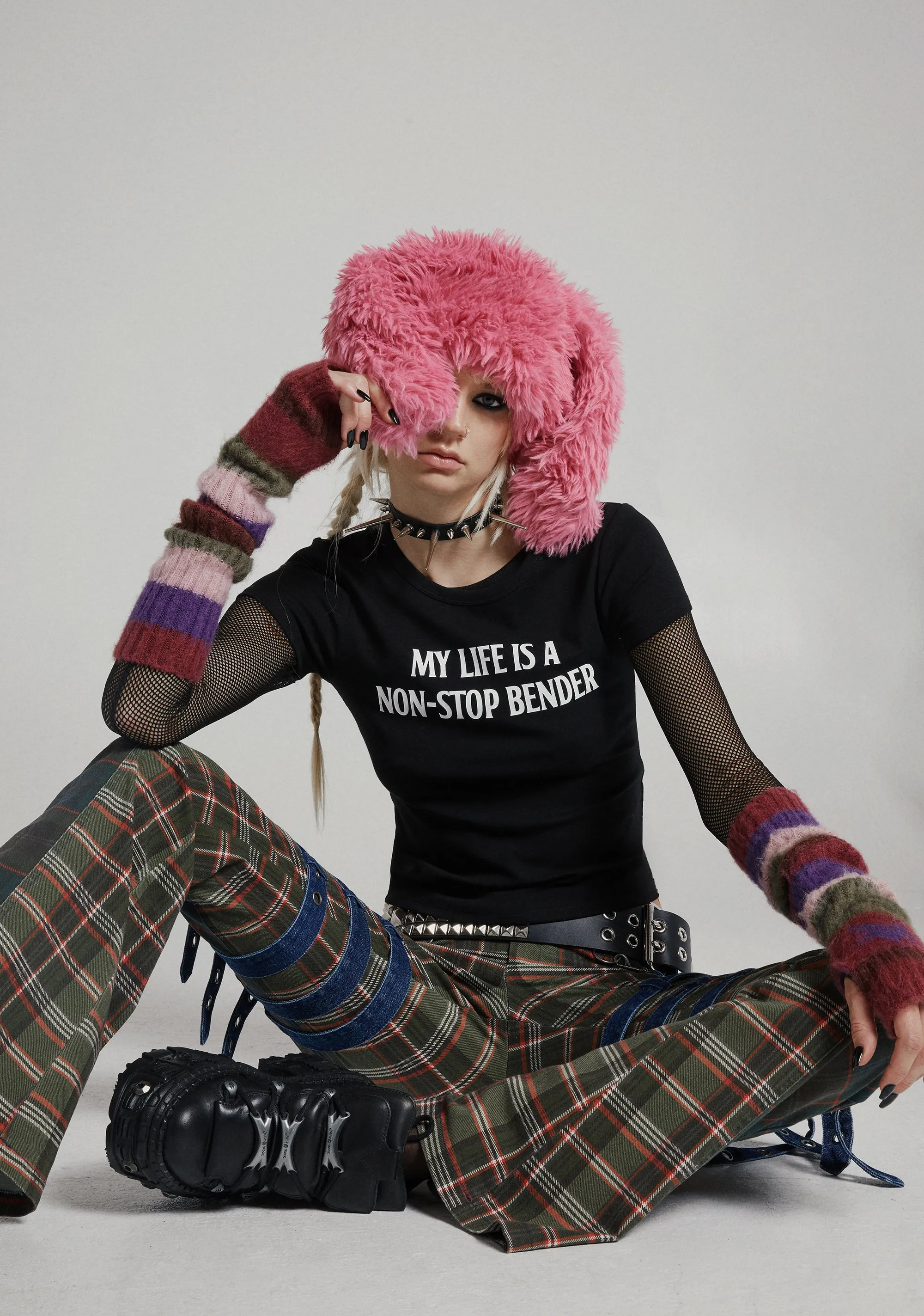 Punk Cutie Rabbit Hat - Pink